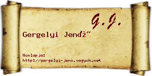 Gergelyi Jenő névjegykártya