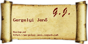 Gergelyi Jenő névjegykártya