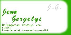 jeno gergelyi business card